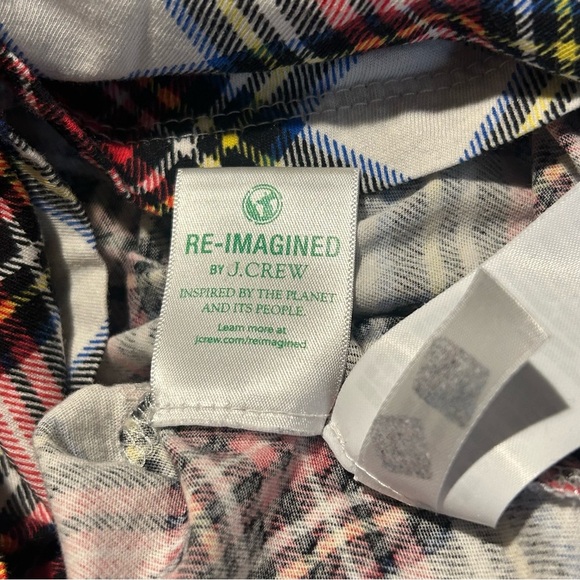 J. Crew Plaid Multicolor Turtleneck Top Size Medium - Picture 6 of 6